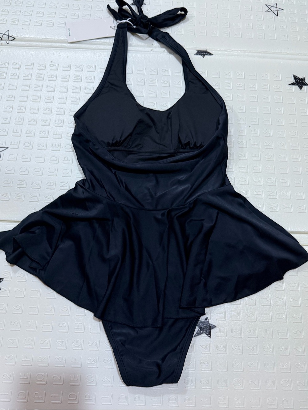Classic Black Halter One-Piece Swimsuit